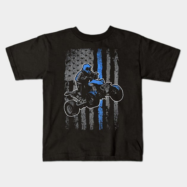 ATV america flag Kids T-Shirt by Sendumerindu